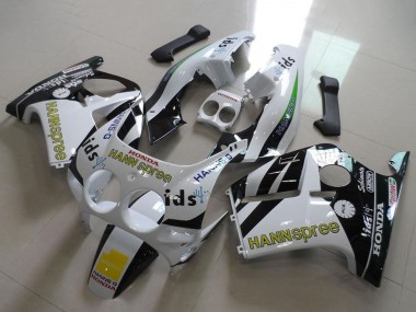 White Yellow Glossy Black Hannspree 1988-1989 Honda CBR250RR MC19 Motorcycle Fairings