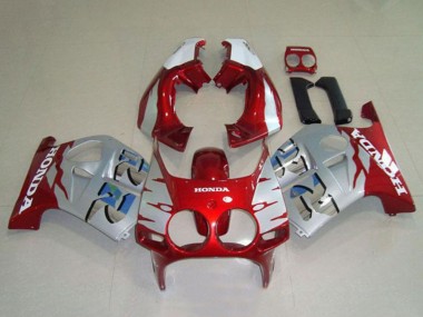 Silver White Red 1988-1989 Honda CBR250RR MC19 Motorcycle Fairings