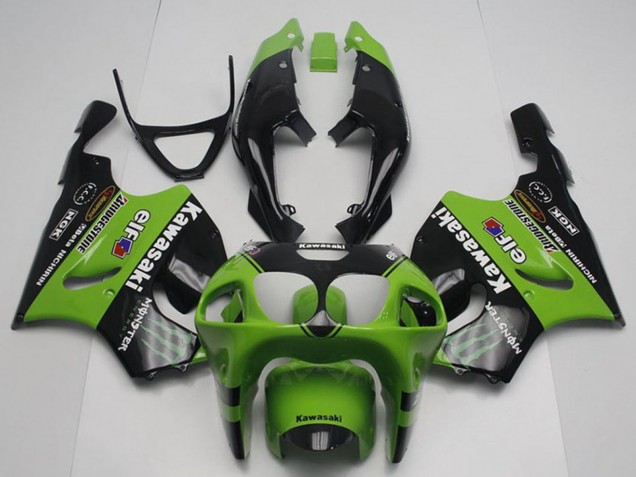 Green Glossy Black Monster Elf 1996-2003 Kawasaki ZX7R Motorcycle Fairings