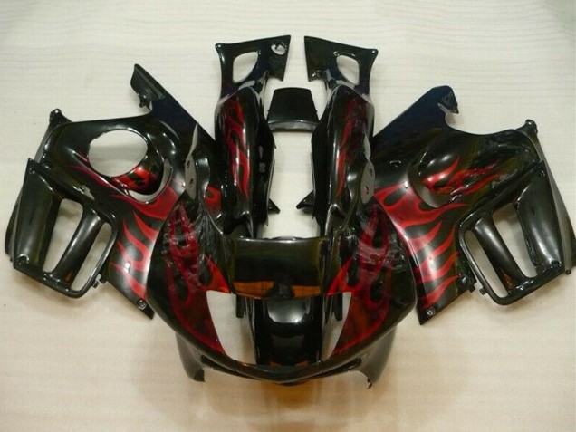Glossy Black Red Flame 1995-1996 Honda CBR600 F3 Motorcycle Fairings