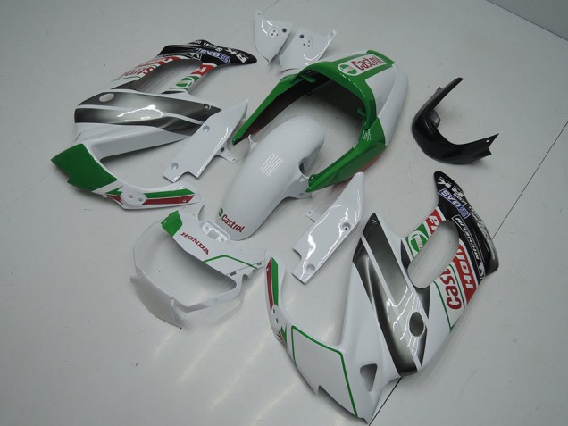 White Green Glossy Black Castrol 1997-2005 Honda VTR1000F Motorcycle Fairings