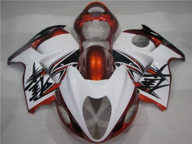 White Orange Black 1996-2007 Suzuki GSXR 1300 Hayabusa Motorcycle Fairings