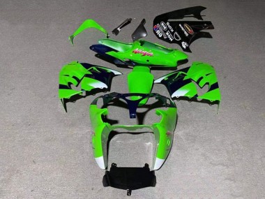 Green White Glossy Black 2000-2001 Kawasaki ZX9R Motorcycle Fairing