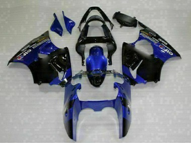 Blue Glossy Black Elf Bridgestone 2000-2002 Kawasaki ZX6R Motorcycle Fairings