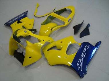 Yellow Blue 2000-2002 Kawasaki ZX6R Motorcycle Fairings
