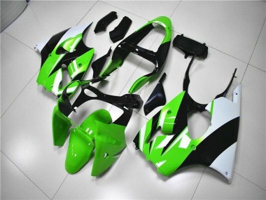 Green White Black 2000-2002 Kawasaki ZX6R Motorcycle Fairing Kits