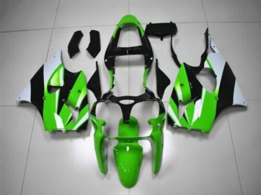 Green White Black 2000-2002 Kawasaki ZX6R Motorcycle Fairing Kits