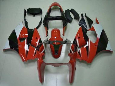 White Red Glossy Black 2000-2002 Kawasaki ZX6R Motorcycle Fairings