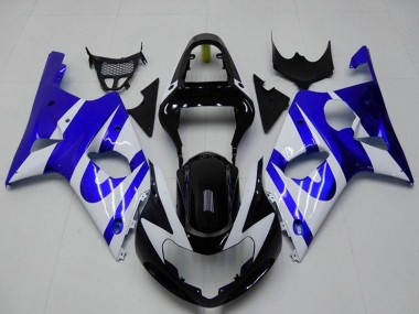 White Blue Glossy Black 2000-2002 Suzuki GSXR 1000 Motorcycle Fairing
