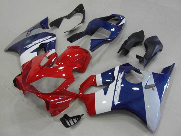 White Blue Red 2001-2003 Honda CBR600 F4i Motorcycle Fairings
