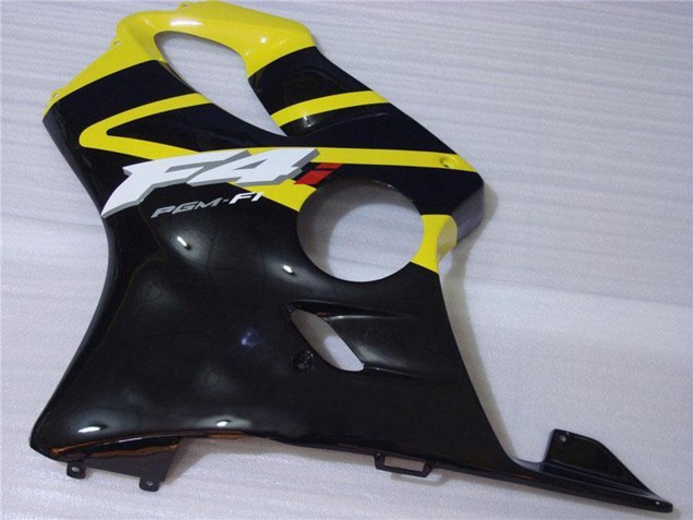 Yellow Glossy Black 2001-2003 Honda CBR600 F4i Motorcycle Fairing