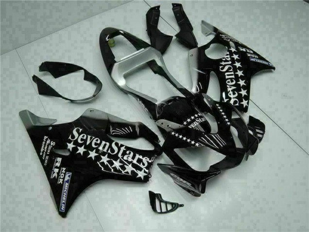 Glossy Black Silver SevenStars 2001-2003 Honda CBR600 F4i Motorcycle Fairings