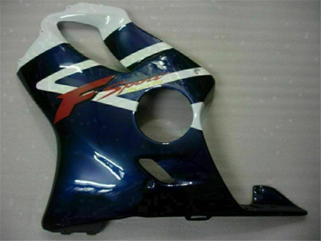 White Blue Black Stripe 2001-2003 Honda CBR600 F4i Motorcycle Fairings