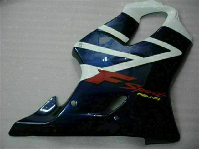 White Blue Black Stripe 2001-2003 Honda CBR600 F4i Motorcycle Fairings