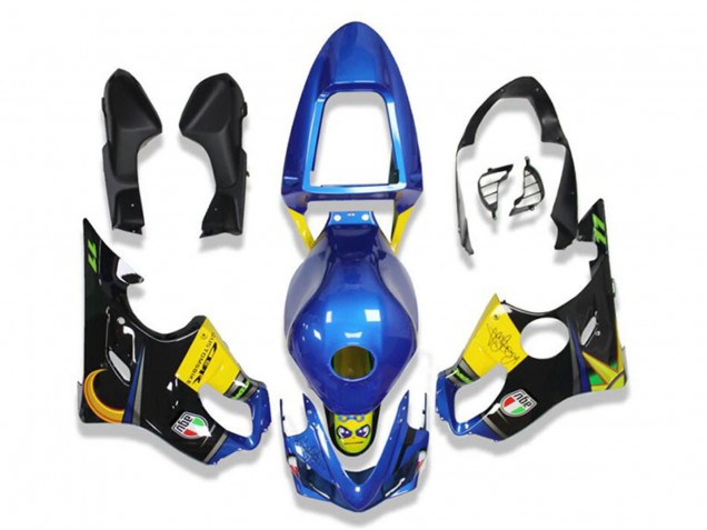 Blue Yellow Glossy Black Shark 2001-2003 Honda CBR600 F4i Motorcycle Fairings