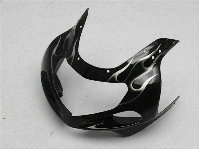 Glossy Black Silver Flame 2001-2003 Suzuki GSXR 600/750 Motorcycle Fairings
