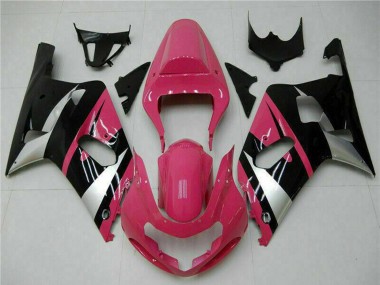 Pink Silver Glossy Black 2001-2003 Suzuki GSXR 600/750 Motorcycle Fairings