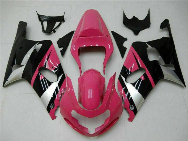 Pink Silver Glossy Black 2001-2003 Suzuki GSXR 600/750 Motorcycle Fairings