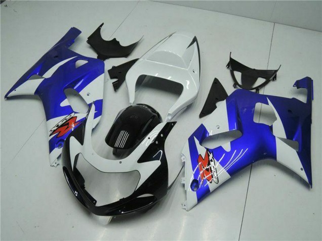 White Blue Black 2001-2003 Suzuki GSXR 600/750 Motorcycle Fairings