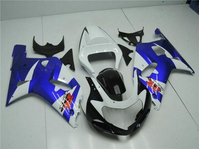 White Blue Black 2001-2003 Suzuki GSXR 600/750 Motorcycle Fairings