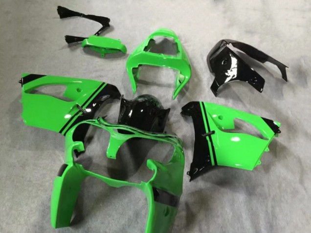 Green Glossy Black 2002-2003 Kawasaki ZX9R Motorcycle Fairings