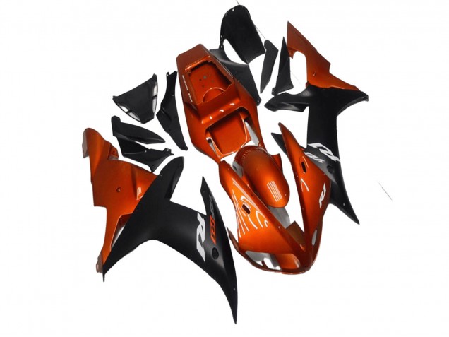 Orange Matte Black 2002-2003 Yamaha YZF R1 Motorcycle Fairings