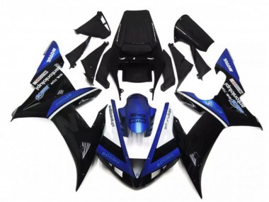 Black White Blue 2002-2003 Yamaha YZF R1 Motorcycle Fairings