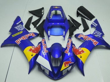 Blue Yellow Red Bull 2002-2003 Yamaha YZF R1 Motorcycle Fairings