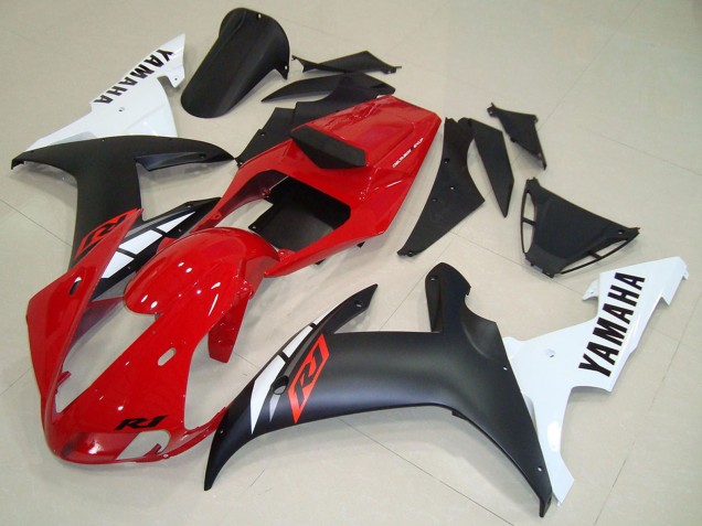 Red White Matte Black 2002-2003 Yamaha YZF R1 Motorcycle Fairings