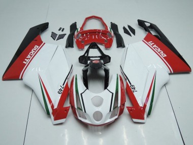 White Red Green Glossy Black 2003-2004 Ducati 749 Motorcycle Fairings