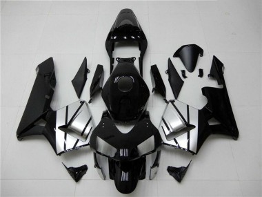 Silver Glossy Black Stripe 2003-2004 Honda CBR600RR Motorcycle Fairings