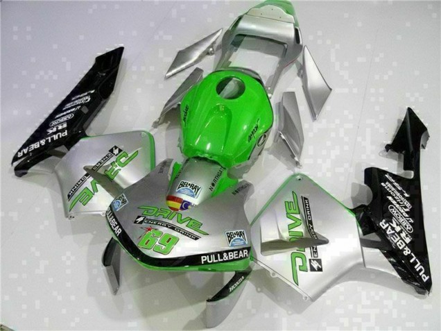 Silver Green Glossy Black 2003-2004 Honda CBR600RR Motorcycle Fairing
