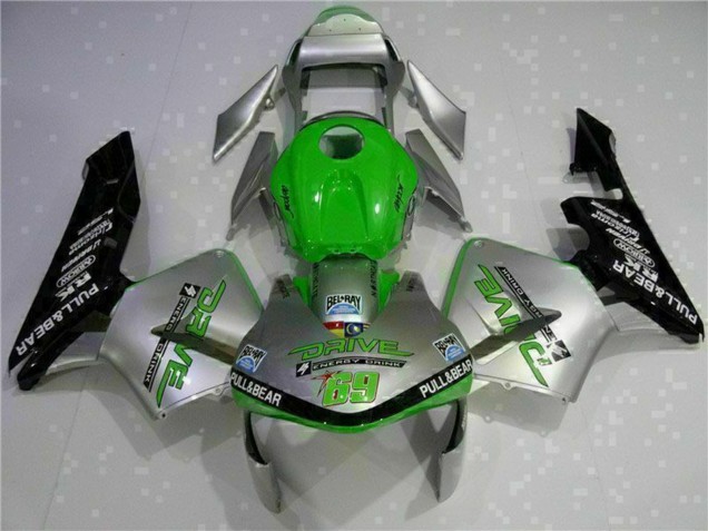 Silver Green Glossy Black 2003-2004 Honda CBR600RR Motorcycle Fairing
