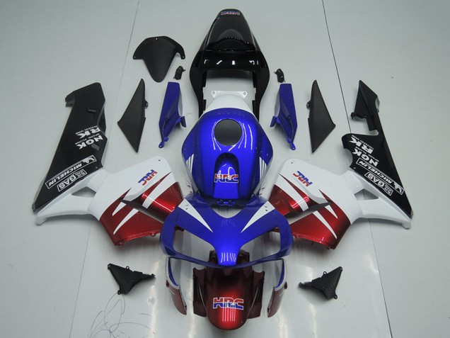 White Red Blue Glossy Black HRC 2003-2004 Honda CBR600RR Motorcycle Fairings
