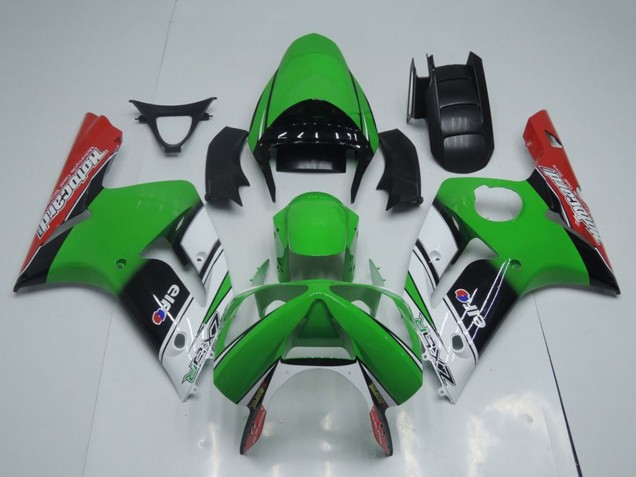 Green White Black Red Motocard 2003-2004 Kawasaki ZX6R Motorcycle Fairings