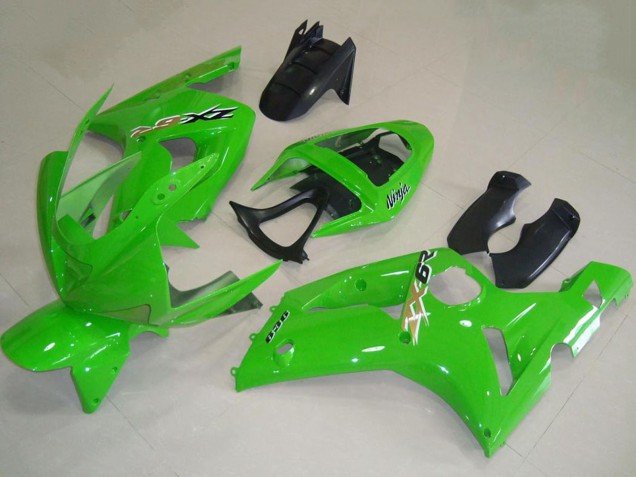 Green 2003-2004 Kawasaki ZX6R Motorcycle Fairings