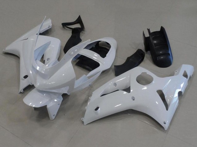 White 2003-2004 Kawasaki ZX6R Motorcycle Fairings