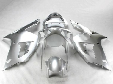 Silver 2003-2004 Kawasaki ZX6R Motorcycle Fairing Kits