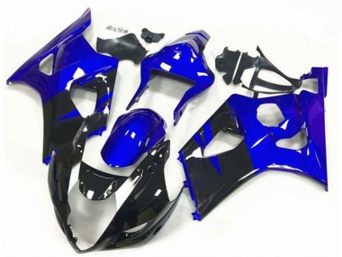 Blue Glossy Black Stripe 2003-2004 Suzuki GSXR 1000 Motorcycle Fairings