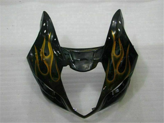 Glossy Black Gold Flame 2003-2004 Suzuki GSXR 1000 Motorcycle Fairings