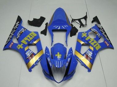 Blue Gold Black Rizla 2003-2004 Suzuki GSXR 1000 Motorcycle Fairing
