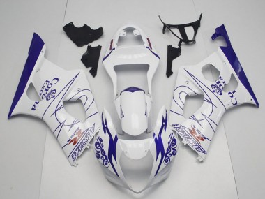 White Blue Corona Alstare 2003-2004 Suzuki GSXR 1000 Motorcycle Fairings