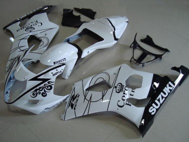 White Black Corona 2003-2004 Suzuki GSXR 1000 Motorcycle Fairings