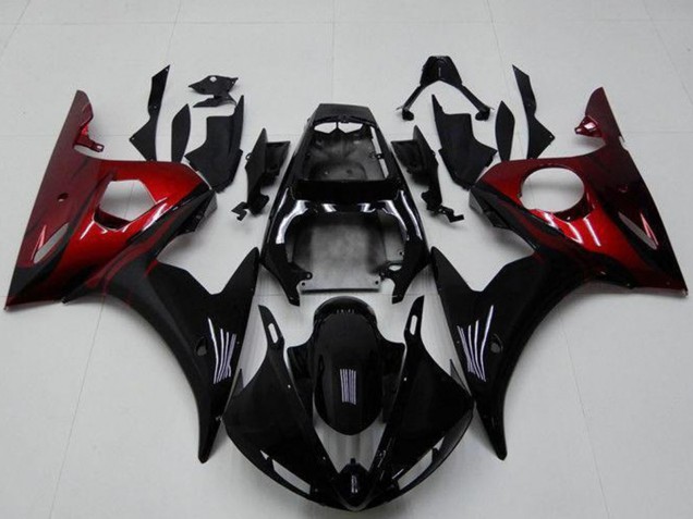 Glossy Black Red 2003-2004 Yamaha YZF R6 Motorcycle Fairing Kits