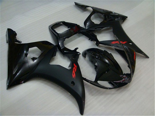 Glossy Black Matte Black Red Decals 2003-2004 Yamaha YZF R6 Motorcycle Fairings