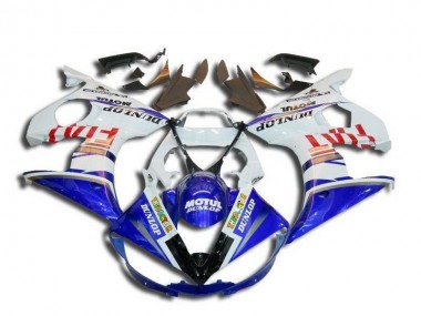 White Blue Red Fiat Motul Dunlop Michelin 2003-2004 Yamaha YZF R6 Motorcycle Fairings