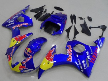 Blue Yellow Red Bull 2003-2004 Yamaha YZF R6 Motorcycle Fairings