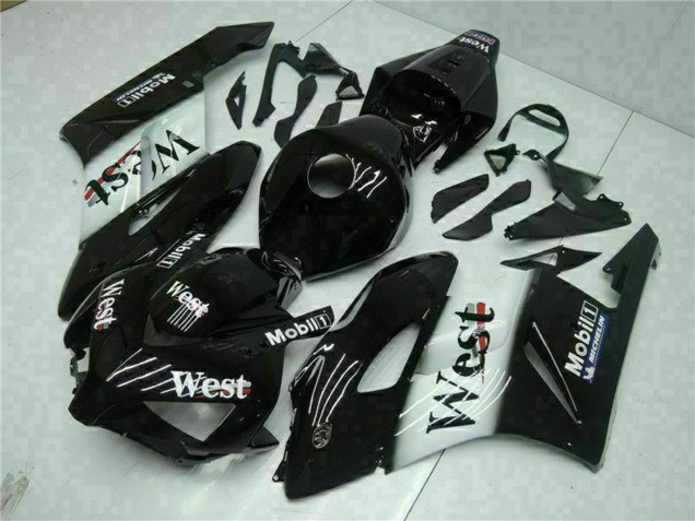 Glossy Black White West Mobil Michelin 2004-2005 Honda CBR1000RR Motorcycle Fairings