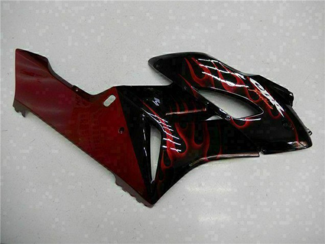 Glossy Black Red Flame 2004-2005 Honda CBR1000RR Motorcycle Fairings