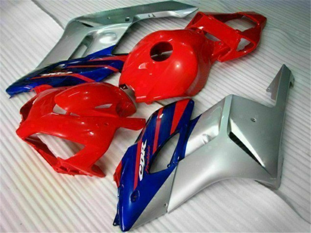 Silver Red Blue Black Stripe 2004-2005 Honda CBR1000RR Motorcycle Fairings